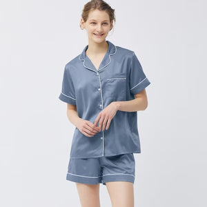GU Satin Pajamas Short and shortsleeves