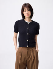 Load image into Gallery viewer, GU Cable metal button cardigan
