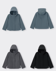 GU Cozy Melton Short Hoodie Coat