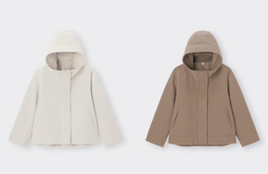 GU Cozy Melton Short Hoodie Coat