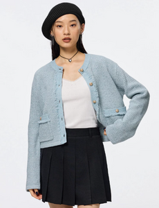 GU Fringe double pocket knit jacket Z