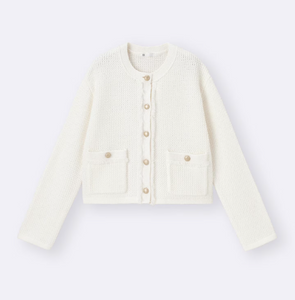 GU Fringe double pocket knit jacket Z