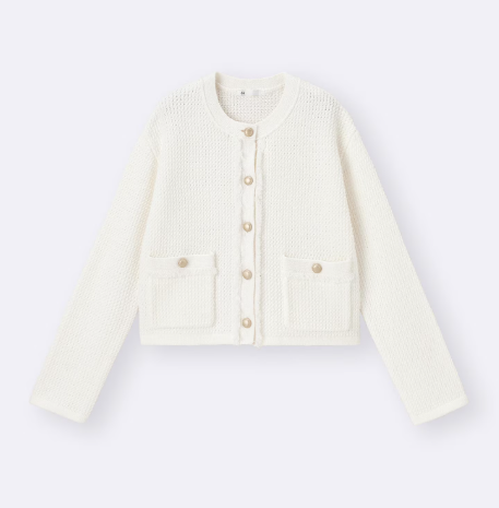 GU Fringe double pocket knit jacket Z