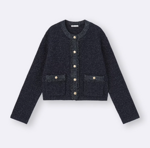 GU Fringe double pocket knit jacket Z