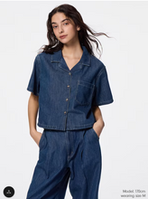 Load image into Gallery viewer, GU Light Denim Open Collar Shirt (short sleeve) (Pre-order)
