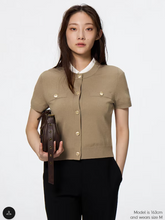 Load image into Gallery viewer, GU Metal Button Cardigan (short sleeve) Q (PRE-ORDER)
