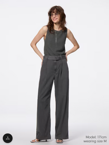 GU Light denim belted wide pants + EC (longer length 80.0cm) (PRE-ORDER)