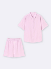 Load image into Gallery viewer, GU Striped Pajamas (short sleeves &amp; shorts) (Pre-Order)
