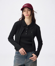 Load image into Gallery viewer, GU 2-Piece Rib Knit Polo Shirt (Pre-order)
