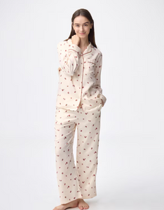 GU Satin pajamas (long sleeves & long pants) (strawberry) (Pre-order)
