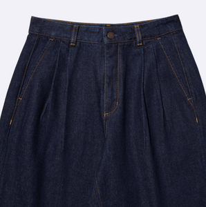 GU Denim tuck trousers (standard length 70.0-74.0cm) (Pre-order)