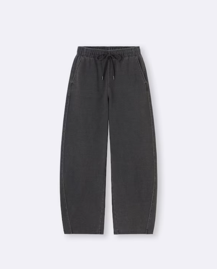 GU Denim Sweat Barrel Leg Pants Q (Pre-order)