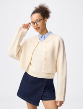 Load image into Gallery viewer, GU Puff Knit Two-piece Cardigan (Pre-order)
