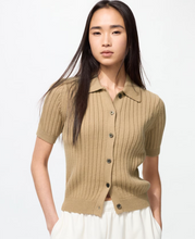 Load image into Gallery viewer, Uniqlo Ribbed Polo Cardigan/short sleeve
