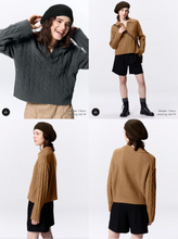 Load image into Gallery viewer, GU Puffy Touch Skipper Cable Sweater
