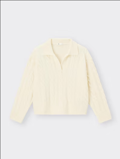 GU Puffy Touch Skipper Cable Sweater