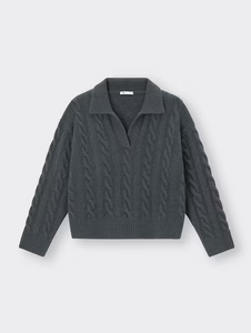 GU Puffy Touch Skipper Cable Sweater