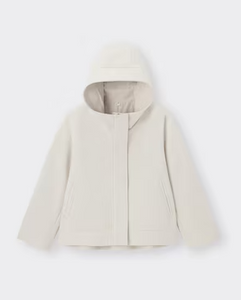 GU Cozy Melton Short Hoodie Coat