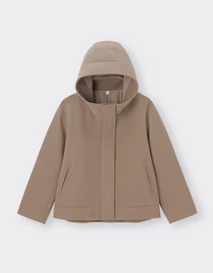 GU Cozy Melton Short Hoodie Coat