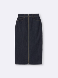 GU Denim Zip Narrow Skirt (Pre-order)