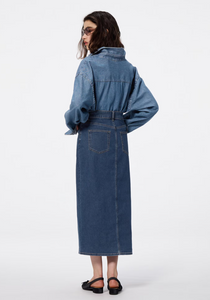 GU Denim Zip Narrow Skirt (Pre-order)