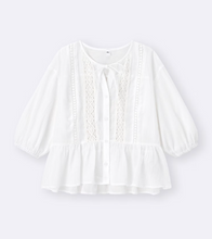 Load image into Gallery viewer, GU Lace Peplum Blouse (half sleeve) Pre-order
