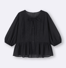 Load image into Gallery viewer, GU Lace Peplum Blouse (half sleeve) Pre-order
