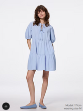 Load image into Gallery viewer, GU Cotton tiered mini dress (half sleeve) (Pre-order)

