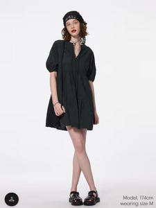 GU Cotton tiered mini dress (half sleeve) (Pre-order)