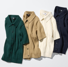 Load image into Gallery viewer, Uniqlo Ribbed Polo Cardigan/short sleeve
