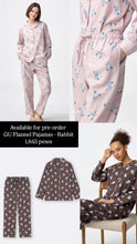 Load image into Gallery viewer, GU Flannel Pajamas -Rabbit (long sleeves &amp; long pants)
