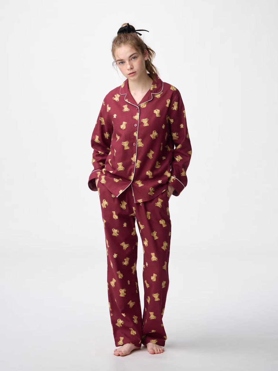 GU Flannel pajamas - Bear (long sleeves & long pants)