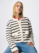 Load image into Gallery viewer, GU Tweedy Knit Striped Cardigan
