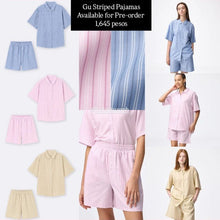 Load image into Gallery viewer, GU Striped Pajamas (short sleeves &amp; shorts) (Pre-Order)
