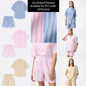 GU Striped Pajamas (short sleeves & shorts) (Pre-Order)
