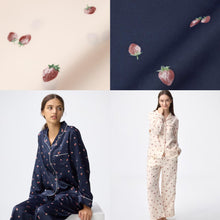 Load image into Gallery viewer, GU Satin pajamas (long sleeves &amp; long pants) (strawberry) (Pre-order)
