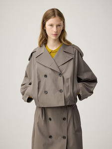 Short Trench Check Coat by rokh