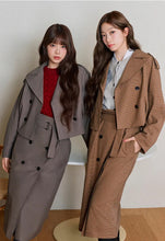 Load image into Gallery viewer, Short Trench Check Coat by rokh
