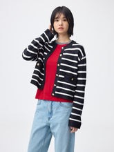 Load image into Gallery viewer, GU Tweedy Knit Striped Cardigan
