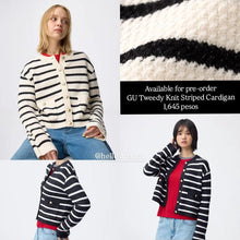 Load image into Gallery viewer, GU Tweedy Knit Striped Cardigan

