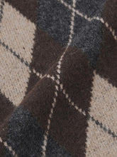 Load image into Gallery viewer, GU Puff Knit Argyle Crew Neck Cardigan (Pre-order)

