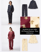 Load image into Gallery viewer, GU Flannel pajamas - Bear (long sleeves &amp; long pants)

