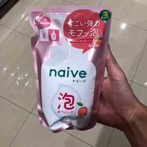 KRACIE Naive Peach Foam Body Wash 450ml (Refill)