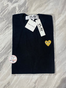CDG Play Shirt Men’s Large Black with Gold Heart