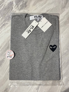 CDG Play Shirt Men’s Medium Gray with  Black Heart