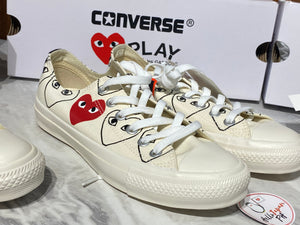 Cdg play 2025 converse low white