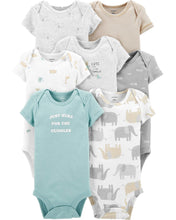 Load image into Gallery viewer, Carter&#39;s 7-Pack Short-Sleeve Bodysuits Elephant
