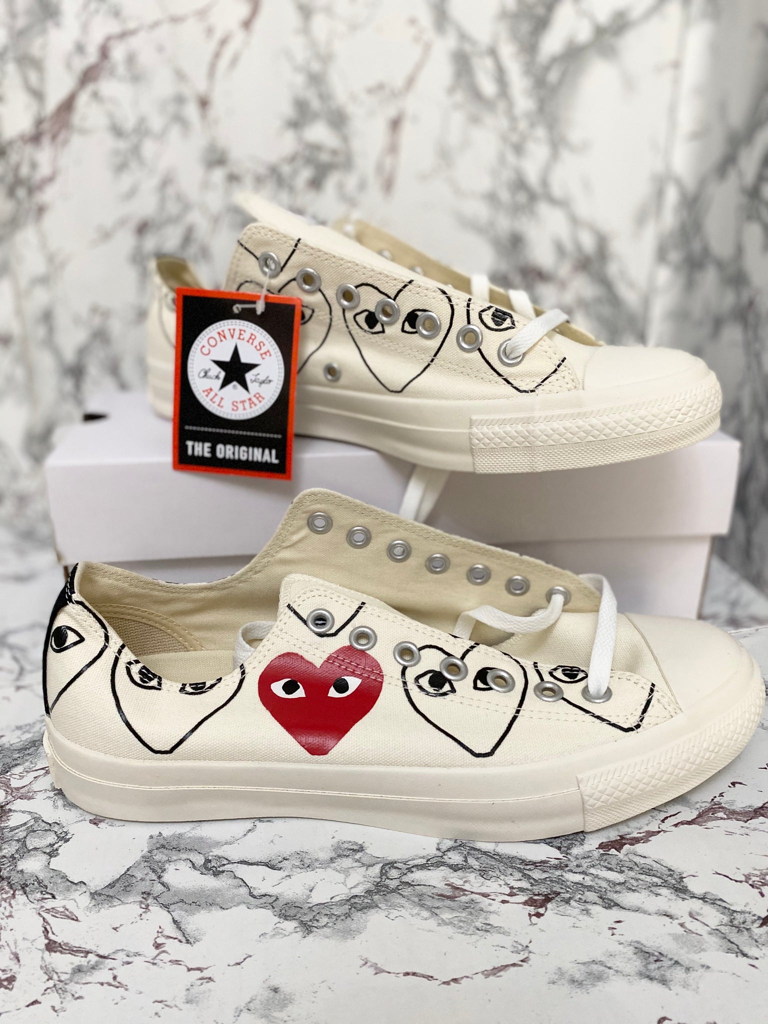 CDG Play Converse Chuck Taylor Low AND High hellojapanph